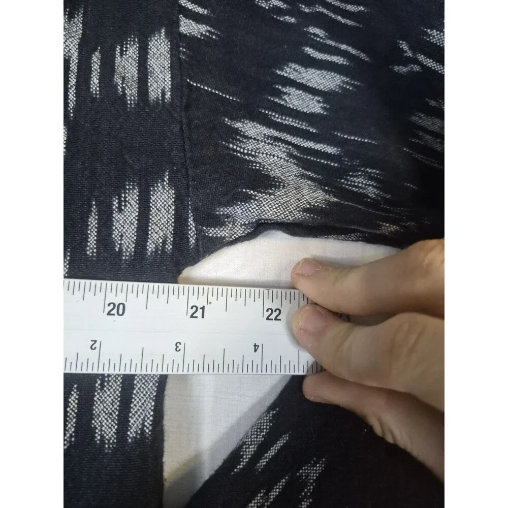 Stussy Pullover Mens SzSmall Gray Ikat Print Hoodie Quarter Button Beach Cotton